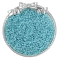3mm light blue translucent glass seed beads in silver tray for DIY jewelry making - 10g/Pack (Approx. 300 pcs) / Aqua Blue