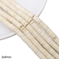 Συνθετικές τυρκουάζ χάντρες Heishi 2x6mm σε ιβουάρ λευκό για DIY κοσμήματα - Επίπεδη Χάντρα (2x6mm)
