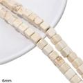Λευκές χάντρες κύβου howlite 6mm με φυσικές φλέβες για κατασκευή κοσμημάτων - Κύβος (6mm)