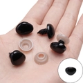 Black plastic safety eyes with threaded posts and washers for DIY plush toys - 14x18mm Black Triangle Nose