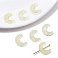 Cuentas de vidrio de luna creciente amarillo pálido 8mm para joyería artesanal - Media luna / 10 Piezas/Paquete (15x12mm) / Amarillo