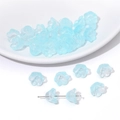 Translucent light blue lily of the valley glass beads for DIY jewelry making - 10 Pieces/Pack (12x7mm) / Blue