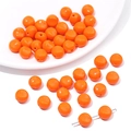 Forniture per gioielli fai-da-te con perline rotonde in acrilico arancione lucido - Circa 10mm, Foro circa 1.5mm, circa 30 Pezzi/Confezione / arancio-rosso