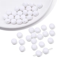 Perle tonde in acrilico bianco opaco per la creazione di gioielli fatti a mano - Circa 10mm, Foro circa 1.5mm, circa 30 Pezzi/Confezione / Bianco
