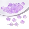 Purple translucent lily of the valley glass bead charm for DIY jewelry making - 10 Pieces/Pack (12x7mm) / Purple