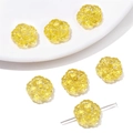Cuentas de flores amarillas traslúcidas para creación de joyas DIY y manualidades - 15mm (Paquete de 10 Piezas) / Amarillo