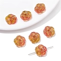 Cuentas de flores transparentes de 15mm degradado amarillo y rosa para hacer joyas - 15mm (Paquete de 10 Piezas) / Degradado Rojo-Amarillo