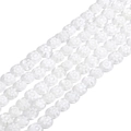 Flat round white Millefiori glass beads with floral patterns for DIY jewelry making - 6mm (Approx. 65 Pieces) / White