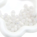 Macro detail of iridescent translucent resin stardust beads for DIY jewelry making projects - 11x8mm / 10Pcs/Pack / White