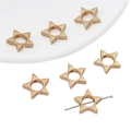 Macro view of gold plated star beads with side holes for DIY jewelry making - Pentagram / 20 Pieces Set / Gold