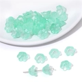 Mint green lily of the valley glass beads for DIY jewelry making and handmade crafts - 10 Pieces/Pack (12x7mm) / Clear Water Green