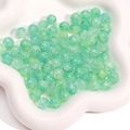 Perles rondes en verre craquelé vert émeraude translucide pour bijoux DIY - Style n° 10 / 20 Pièces/Paquet (10mm, Trou de 1mm) / Vert Émeraude