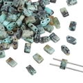 Natürliche Türkis-Rechteckperlen mit doppelten Parallellöchern für DIY-Handwerksschmuck - 10 Stück (5x2mm) / Afrikanischer Kieferstein