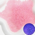 Luminous pink glass bubble beads for DIY resin art with a glowing purple effect - No Hole Diameter 2-2.5mm 30g/Pack Approx 2100pcs / Pink