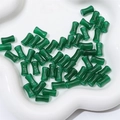 Perle verde scuro a forma di bambù in vetro stile giada per creazioni artigianali - verde scuro