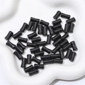 Perle in vetro nero a forma di bambù lucido per collane DIY e bracciali fatti a mano - Nero