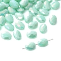 Faceted mint green oval crystal glass beads with AB luster for DIY jewelry making - 10 Pieces Pack / Solid Light Green