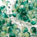 Green and yellow crackle glass beads for DIY jewelry making with ice flower texture - 10mm / Green Cloud / 20Pcs/Pack