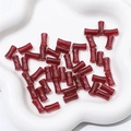 Deep red bamboo-shaped glass beads for DIY necklaces and handmade jewelry crafts - Red Agate