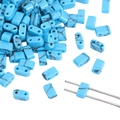 Perle rettangolari blu turchese marmorizzato con doppi fori per gioielli fai da te - Turchese