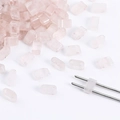 Perle rettangolari rosa a doppio foro per la creazione di gioielli fatti a mano - Quarzo rosa