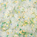 Iridescent pastel sequins in heart and star shapes for DIY jewelry and apparel decor - Green Mixed Style