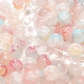 Round glass beads with pastel pink, blue and yellow watercolor swirls for DIY jewelry - 10mm / Pink Dial / 20Pcs/Pack
