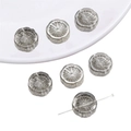 Translucent smoke gray aurora flower beads for DIY jewelry with pierced hole structure - Transparent Gray