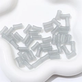 Translucent light blue glass bamboo joint beads for DIY jewelry and necklaces - Gray