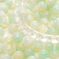 DIY bead set featuring translucent light green and yellow cracked glass round beads - 10mm / Azure Blue / 20Pcs/Pack
