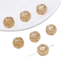Amber aurora glass flower beads for DIY jewelry making on white background - Champagne Gold