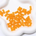 Bamboo-shaped translucent orange glass beads for DIY necklaces and bracelets making - Amber Yellow