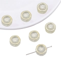 Translucent aurora glass flower bead for DIY jewelry making with radial faceted texture - Transparent Yellow