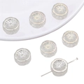 Translucent glass flower beads with internal texture for DIY bracelet making - AB White