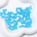 Polished light blue glass bamboo-shaped beads for DIY jewelry making and necklaces - Blue