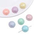 Perles en acrylique colorées avec bord festonné et relief Rich pour bijoux personnalisés - 16mm (10 pièces/paquet) / Couleurs Mélangées Aléatoires