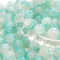 Polished round glass beads with blue and white crackle texture for DIY jewelry - 10mm / Like Green / 20Pcs/Pack