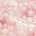 Pink cracked glass beads for DIY jewelry making and handmade bracelet supplies - 10mm / Snow Sakura / 20Pcs/Pack