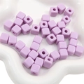 DIY craft solid lavender acrylic cube spacer beads with hole for handmade bracelets - 10mm (25 Beads/Pack) / Purple