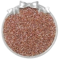 2.5mm light copper pink iridescent glass seed beads for DIY jewelry making in metal tray - 10g/Pack Approx 700 Pcs / Antique Bronze