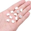 Cuentas de concha natural blanca con forma de gato para bisutería DIY, 11 piezas - Apertura Aprox. 0,5 mm Blanco / Cabeza de Gato