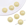 Perles en acrylique jaune pâle avec symboles Rich et monnaie pour bijoux DIY - 16mm (10 pièces/paquet) / Jaune