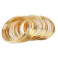 Boucles multicouches en fil d'acier doré pour la création de bracelets artisanaux DIY - Épaisseur 0.6mm/Diamètre 6cm (10 Boucles/Pack) / Or Électroplaqué (BBG158)