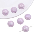 Perles en acrylique lavande avec bords ondulés et relief pour création de bijoux DIY - 16mm (10 pièces/paquet) / Violet