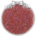 2.5mm pink glass iridescent beads for DIY jewelry making in a silver bow tray - 10g/Pack Approx 700 Pcs / Burgundy