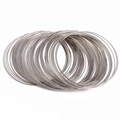Multiple silver memory steel wire loops for DIY jewelry bracelet and necklace making - 0.6mm Thickness 6cm Diameter (100 Rings/Pack) / Nickel Color