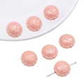Perles en acrylique rose nacré avec relief Rich pour la création de bijoux DIY - 16mm (10 pièces/paquet) / Rose Orangé