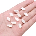 White iridescent mother of pearl fish shaped beads for DIY jewelry making on palm - Aperture Approx 0.5mm White / Fish