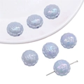 Perles en acrylique nacré lavande en forme de citrouille avec motifs Rich et Yen - 16mm (10 pièces/paquet) / Rose bonbon