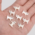 White natural mother of pearl shell cat beads for DIY jewelry handmade crafts - Aperture Approx 0.5mm White / Cat